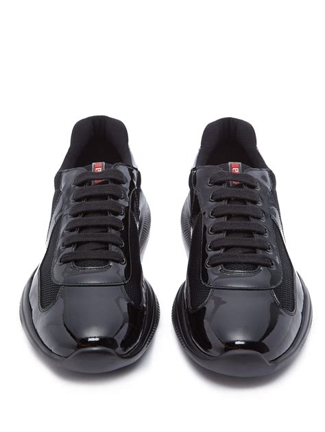 prada americas cup black patent leather|america's cup patent leather sneakers.